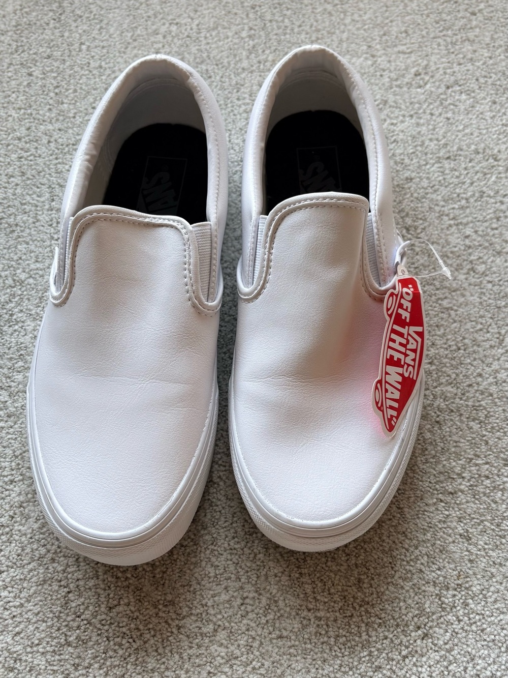 Vans Leather Slip-On Sneakers - White